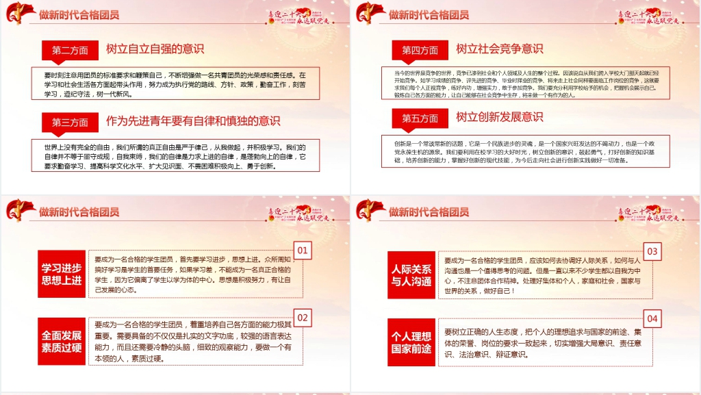 庆祝中国共产主义青年团成立100周年党课PPT课件 庆祝中国共产主义青年团成立100周年党课PPT课件