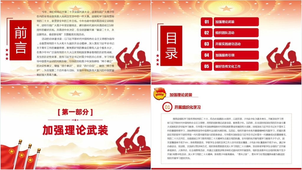 共青团成立100周年二十大专题党课PPT课件 共青团成立100周年二十大专题党课PPT课件