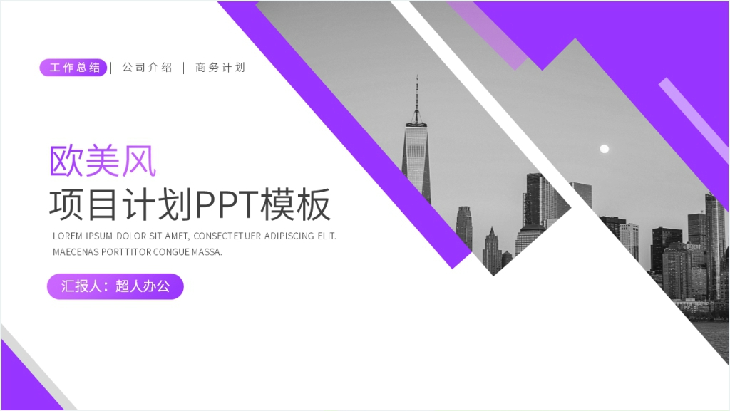 欧美风项目计划PPT模板截图