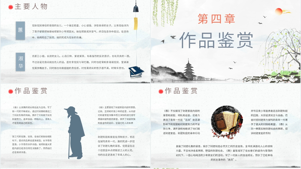 巴金的春读书分享会PPT模板 巴金的春读书分享会PPT模板