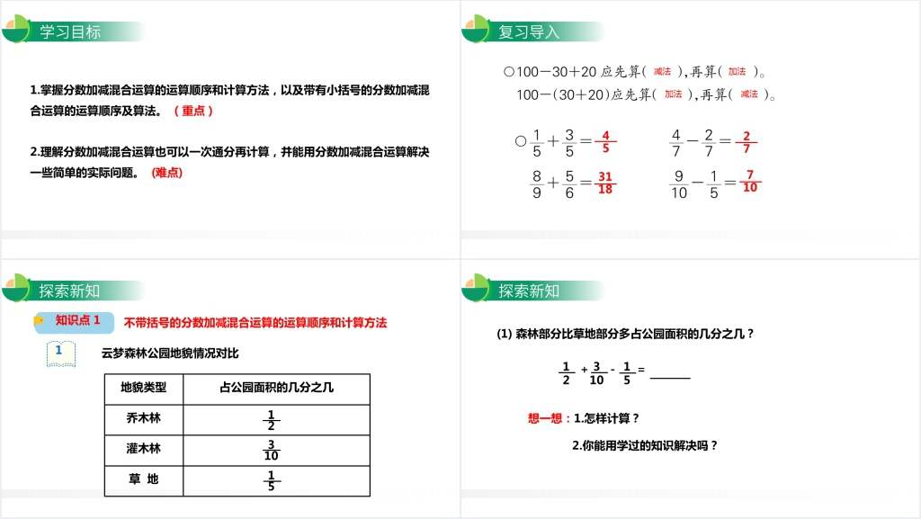 人教版小学数学五年级下册《分数加减混合运算》PPT课件 人教版小学数学五年级下册《分数加减混合运算》PPT课件