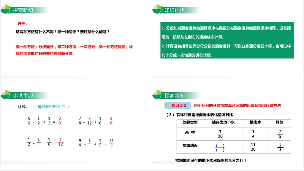人教版小学数学五年级下册《分数加减混合运算》PPT课件 人教版小学数学五年级下册《分数加减混合运算》PPT课件