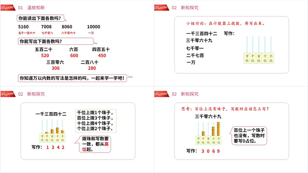 人教版小学数学二年级下册《万以内数的写法》教学PPT课件 人教版小学数学二年级下册《万以内数的写法》教学PPT课件