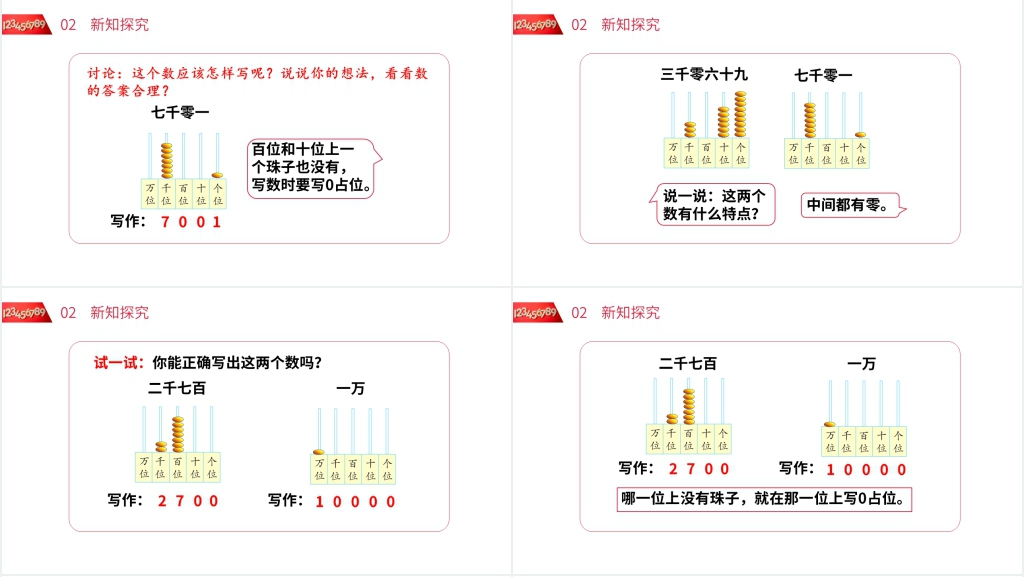 人教版小学数学二年级下册《万以内数的写法》教学PPT课件 人教版小学数学二年级下册《万以内数的写法》教学PPT课件