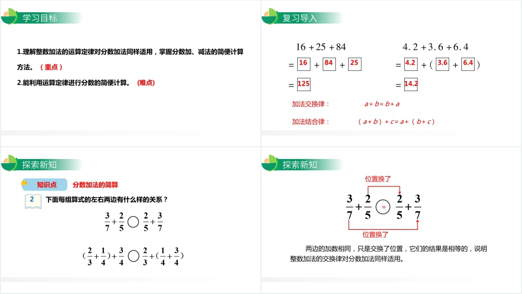 人教版小学数学五年级下册《分数加减简便运算》PPT课件