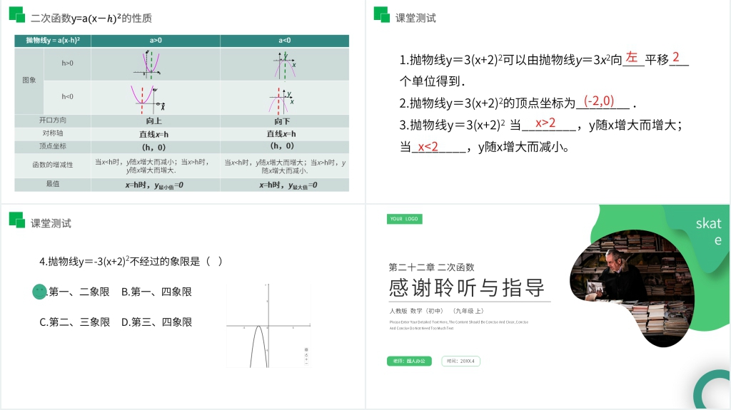 九年级数学初三上册《二次函数y=a(x-h)^2的图象和性质》PPT课件 九年级数学初三上册《二次函数y=a(x-h)^2的图象和性质》PPT课件
