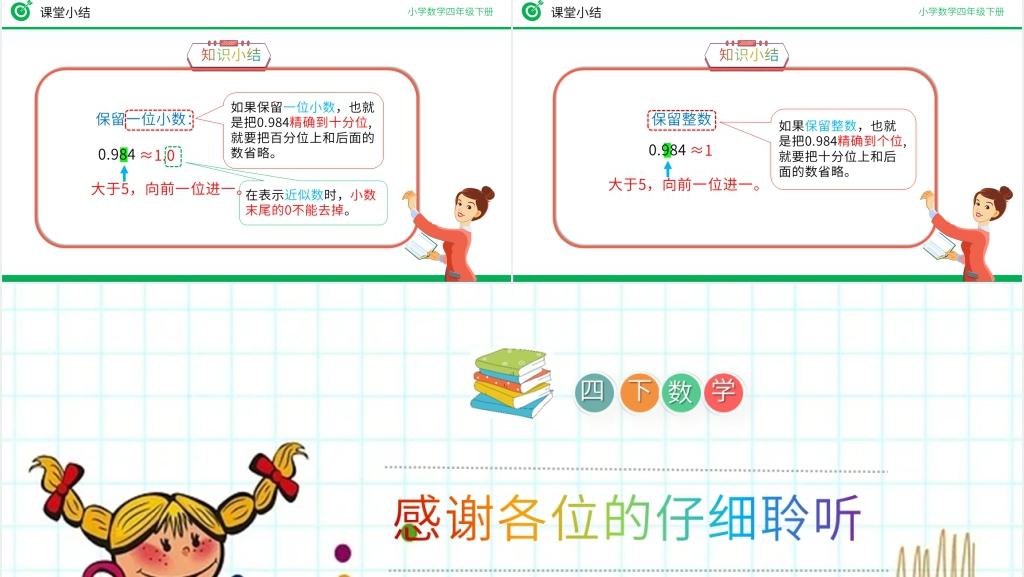 小学数学四年级下册《用“四舍五入”法求小数的近似数》PPT课件 小学数学四年级下册《用“四舍五入”法求小数的近似数》PPT课件