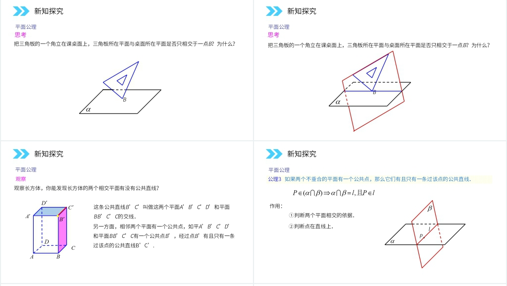 人教版高中数学必修二《平面》教学PPT课件 人教版高中数学必修二《平面》教学PPT课件