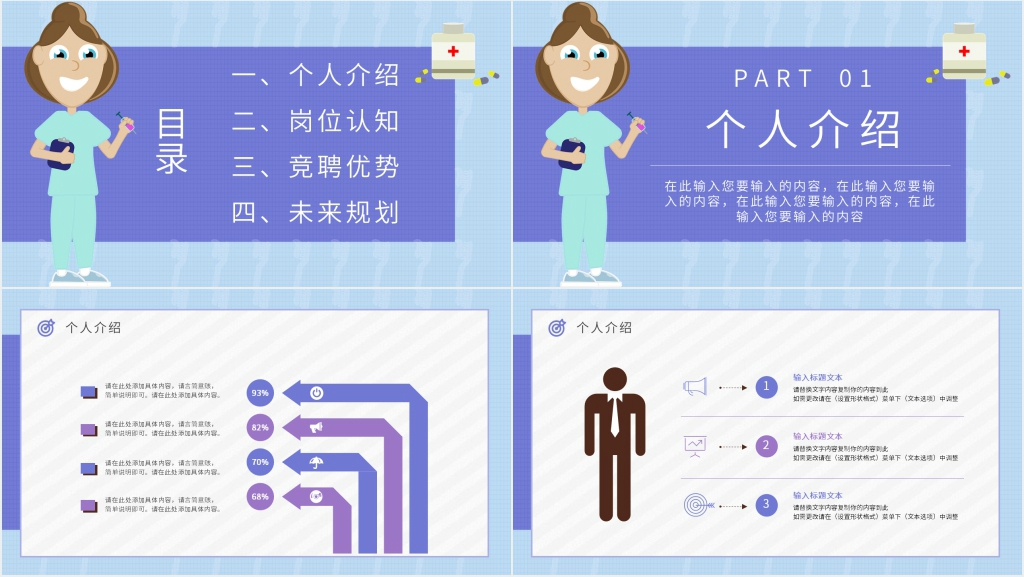 护士岗位层级竞聘PPT模板