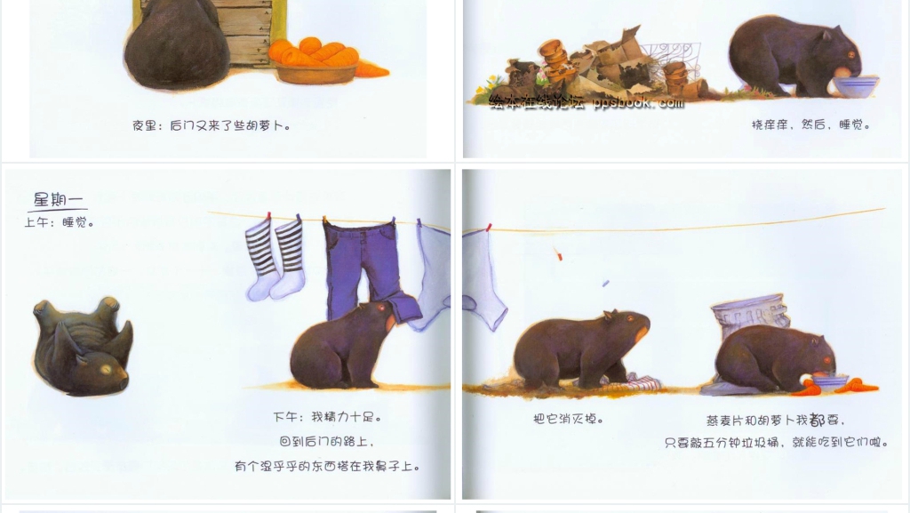 袋熊日记绘本故事PPT课件 袋熊日记绘本故事PPT课件
