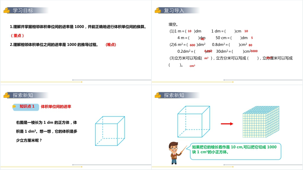 人教版小学数学五年级下册《体积单位间的进率》PPT课件