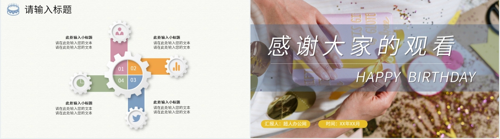 职工集体生日会PPT模板