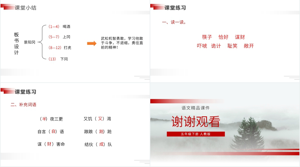 人教版五年级下册语文《景阳冈》课文教学PPT课件 人教版五年级下册语文《景阳冈》课文教学PPT课件