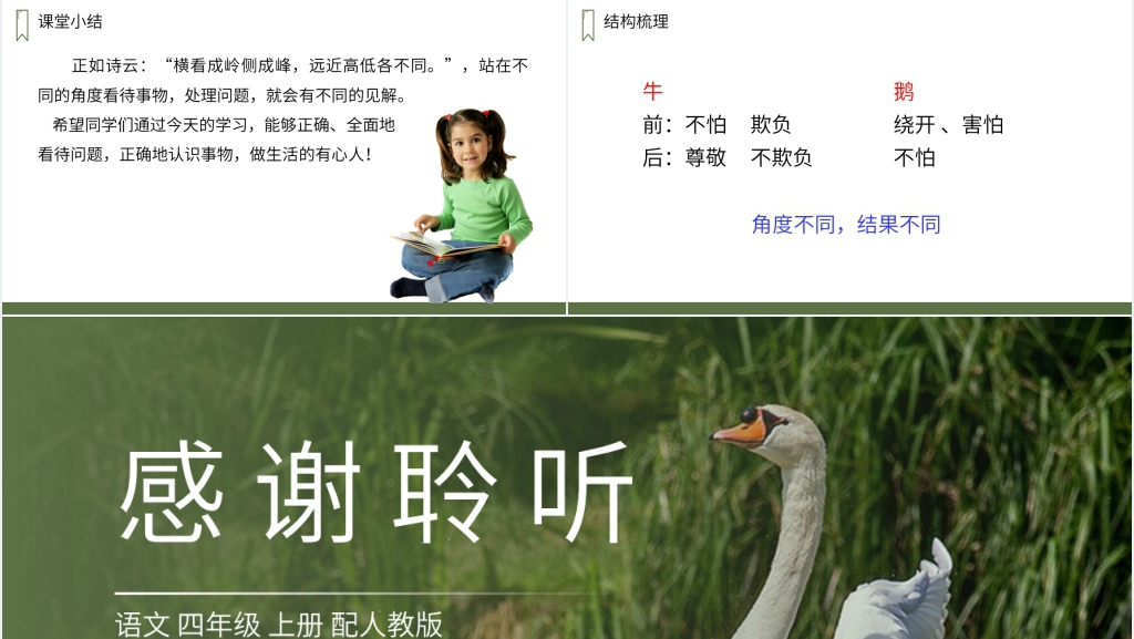 人教版四年级上册语文《牛和鹅》课文PPT课件 人教版四年级上册语文《牛和鹅》课文PPT课件
