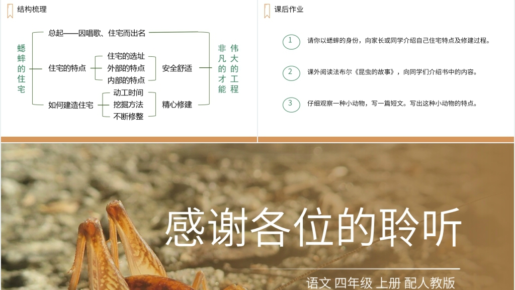 人教版四年级上册语文《蟋蟀的住宅》课文教学PPT课件 人教版四年级上册语文《蟋蟀的住宅》课文教学PPT课件