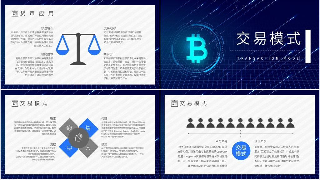 数字货币的历程和发展史PPT模板 数字货币的历程和发展史PPT模板