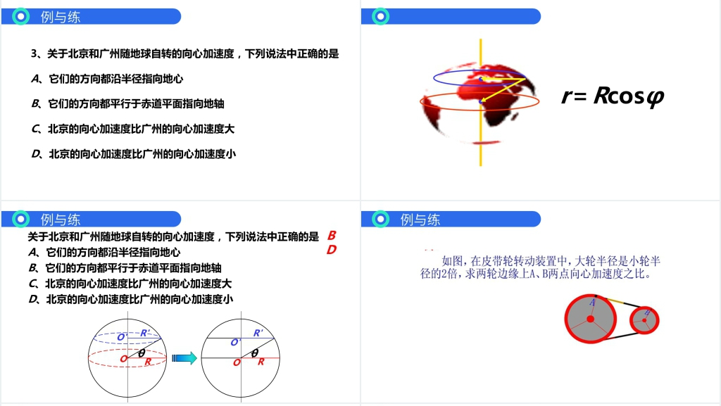 人教版必修高一物理《曲线运动之向心加速度》教学PPT课件 人教版必修高一物理《曲线运动之向心加速度》教学PPT课件