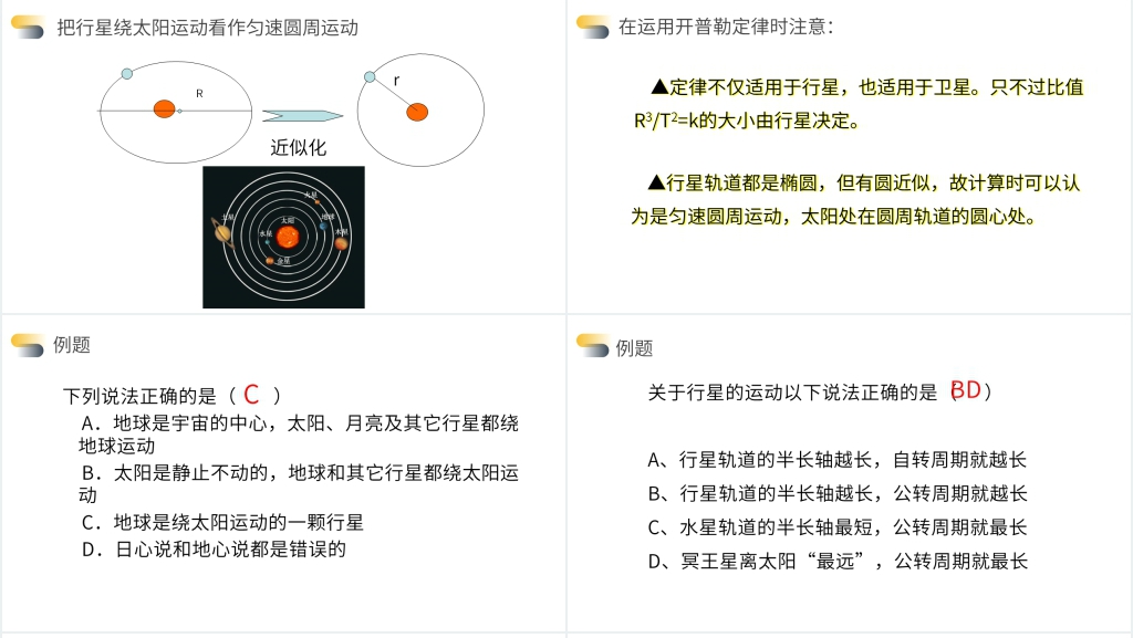 人教版必修高一物理《万有引力定律之行星的运动》PPT课件 人教版必修高一物理《万有引力定律之行星的运动》PPT课件