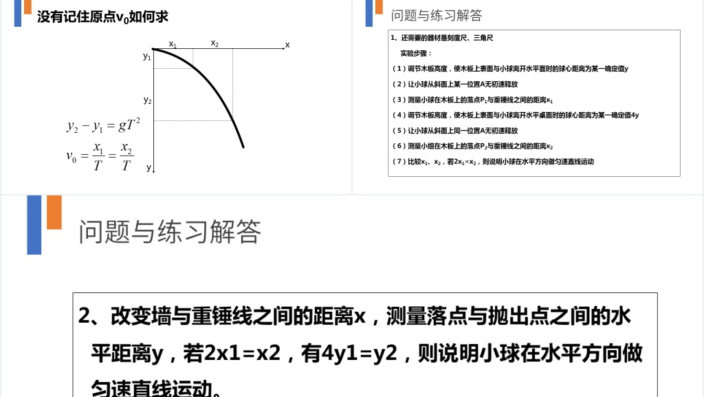 人教版必修高一物理《实验研究平抛运动》PPT课件 人教版必修高一物理《实验研究平抛运动》PPT课件