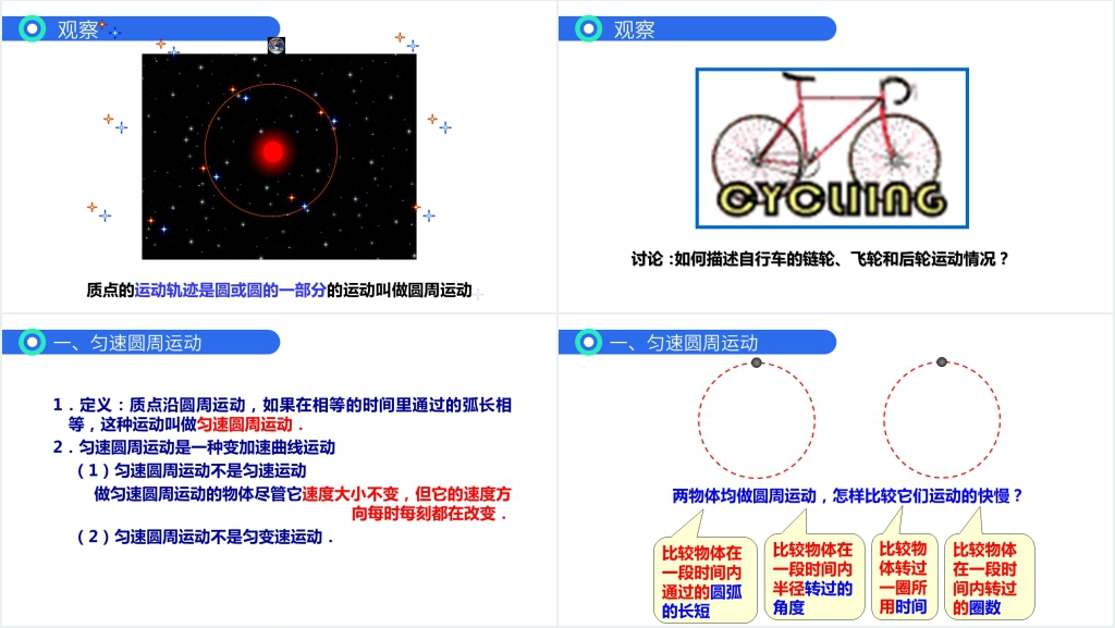 人教版必修高一物理《曲线运动之圆周运动》PPT课件 人教版必修高一物理《曲线运动之圆周运动》PPT课件