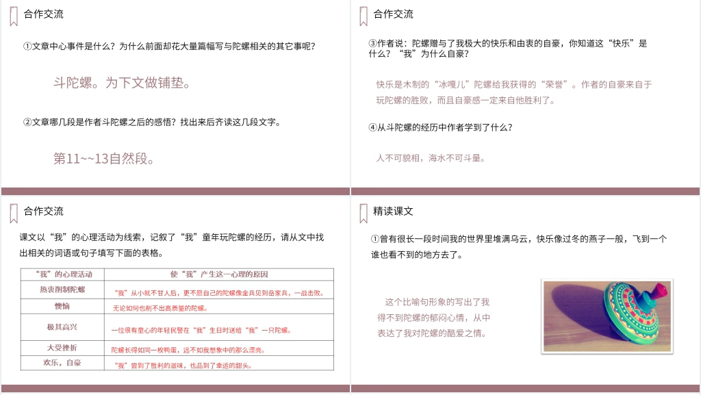 人教版四年级上册语文《陀螺》课文PPT课件 人教版四年级上册语文《陀螺》课文PPT课件