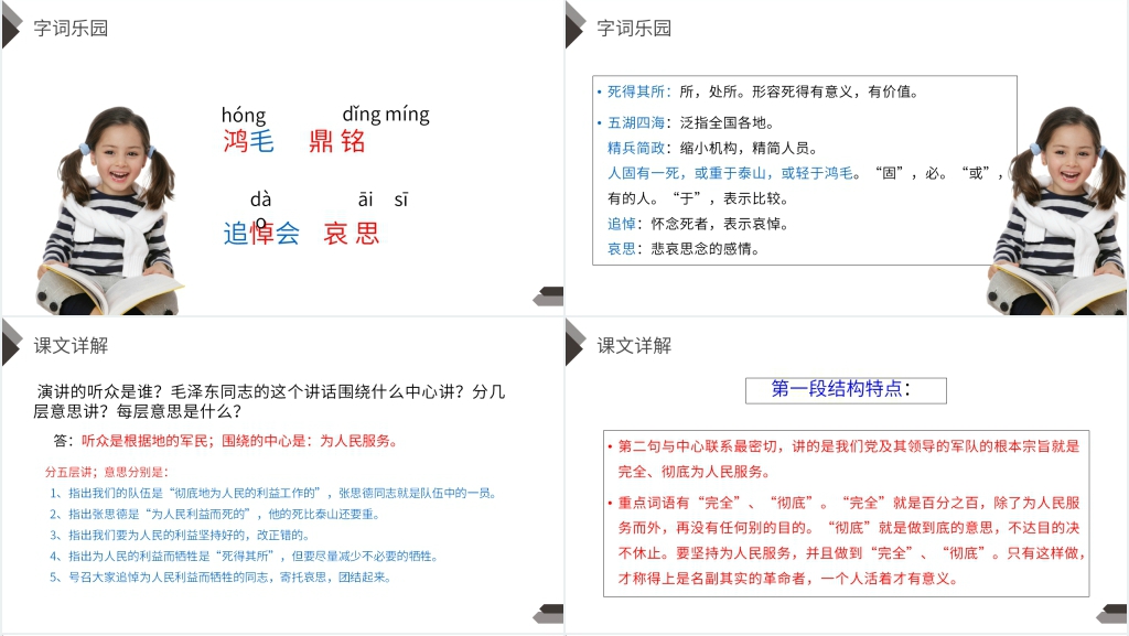 人教版六年级语文下册《为人民服务》课文PPT课件 人教版六年级语文下册《为人民服务》课文PPT课件
