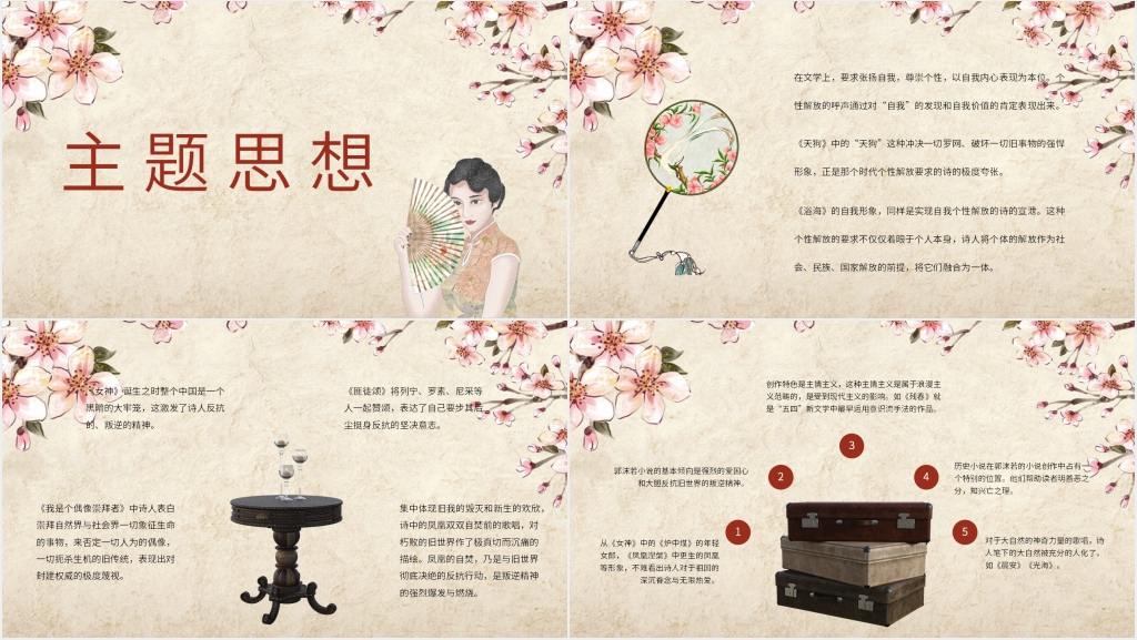郭沫若作品女神的介绍PPT模板 郭沫若作品女神的介绍PPT模板
