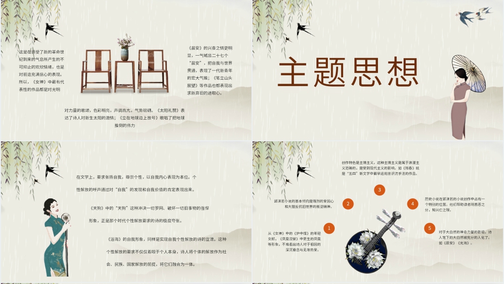 郭沫若的女神读书心得体会PPT模板 郭沫若的女神读书心得体会PPT模板