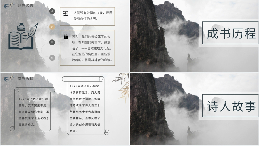 艾青诗选名著阅读分享PPT模板 艾青诗选名著阅读分享PPT模板