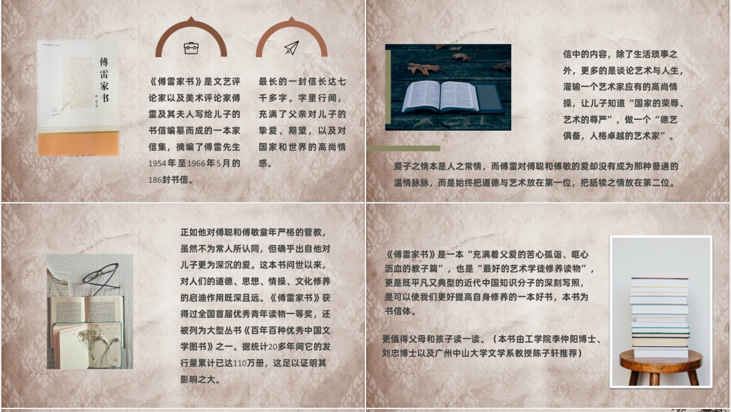 傅雷家书阅读推荐PPT模板