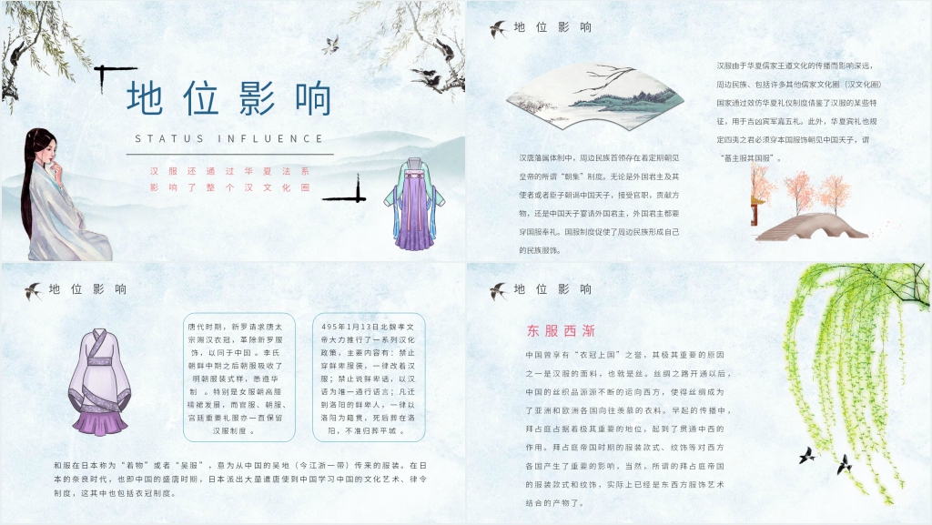 中国汉服文化介绍PPT模板 中国汉服文化介绍PPT模板