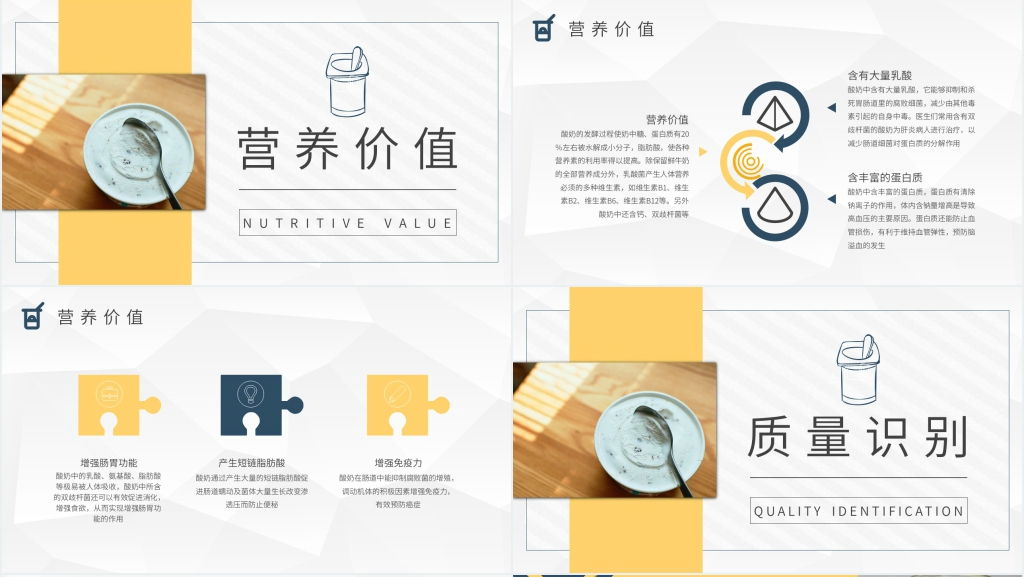 酸奶中的主要营养物质PPT模板 酸奶中的主要营养物质PPT模板