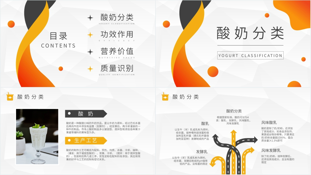 酸奶的营养价值及功效PPT模板 酸奶的营养价值及功效PPT模板