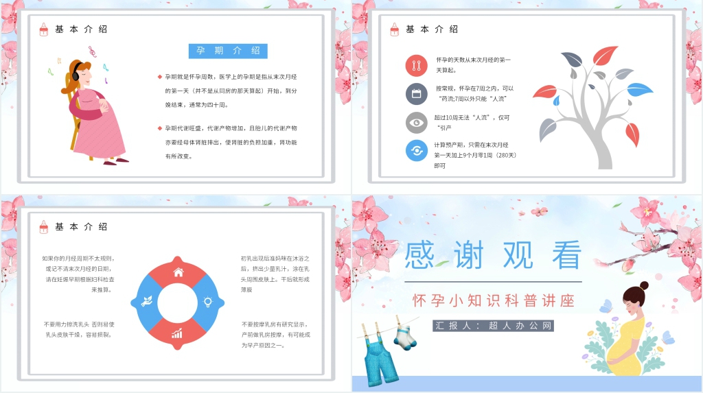 孕期健康教育知识讲座PPT模板 孕期健康教育知识讲座PPT模板