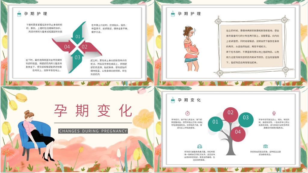 孕期科学护理PPT模板 孕期科学护理PPT模板
