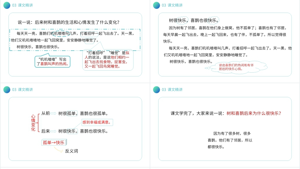 小学语文一年级下册《树和喜鹊》课文PPT课件 小学语文一年级下册《树和喜鹊》课文PPT课件