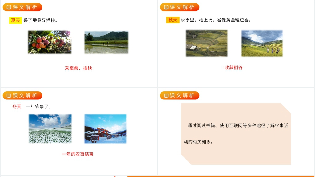 人教版二年级上册语文《田家四季歌》优秀PPT课件 人教版二年级上册语文《田家四季歌》优秀PPT课件