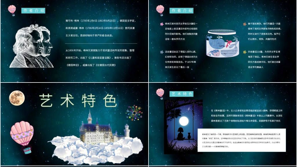格林童话好书推荐PPT模板 格林童话好书推荐PPT模板