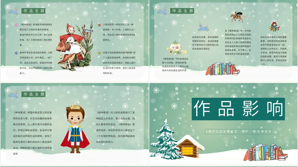 名著导读格林童话PPT模板 名著导读格林童话PPT模板
