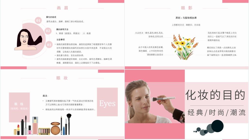 脸型分析与化妆技巧PPT模板 脸型分析与化妆技巧PPT模板