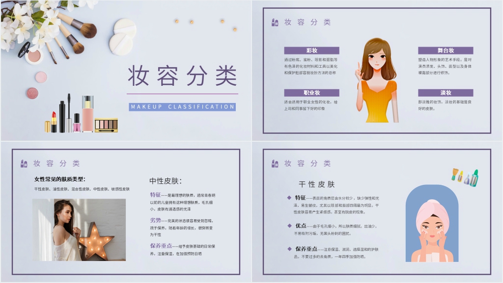 彩妆类化妆品如何分类PPT模板 彩妆类化妆品如何分类PPT模板
