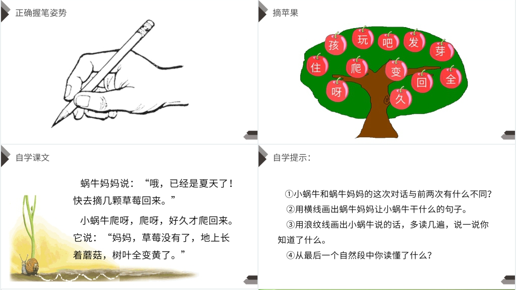 人教版一年级上册语文《小蜗牛》教学PPT课件 人教版一年级上册语文《小蜗牛》教学PPT课件