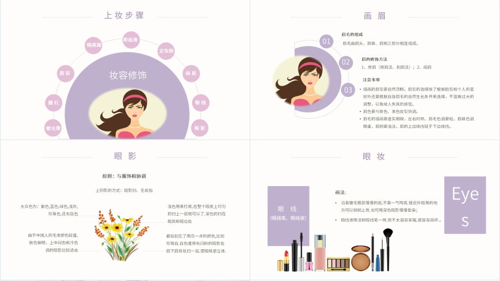 化妆培训基础教学课程PPT模板