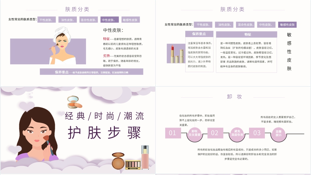 化妆培训基础教学课程PPT模板