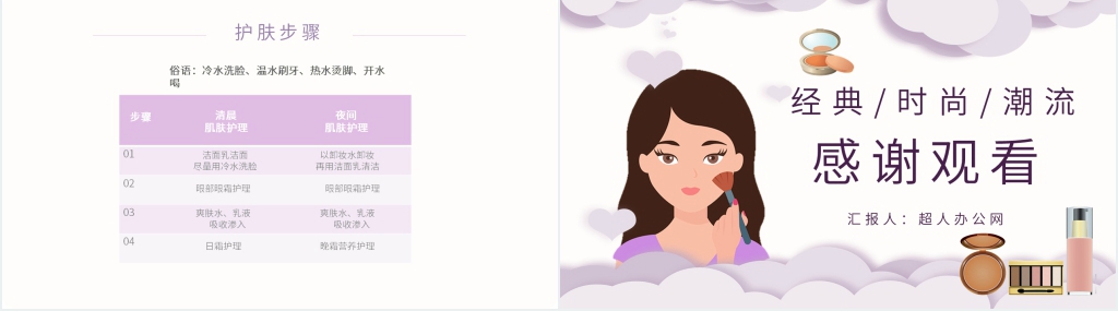 化妆培训基础教学课程PPT模板