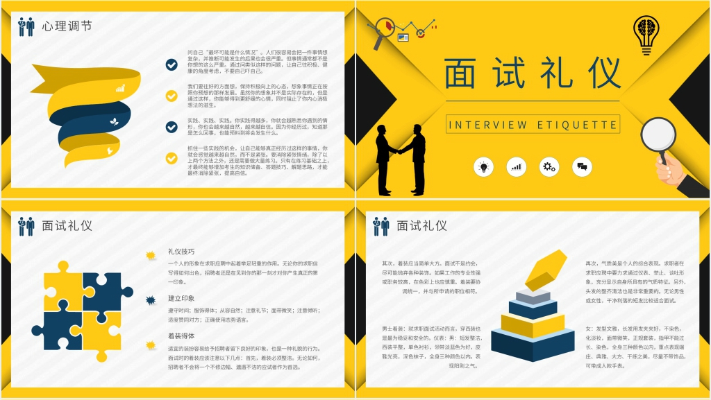 面试心理问题调试PPT模板 面试心理问题调试PPT模板