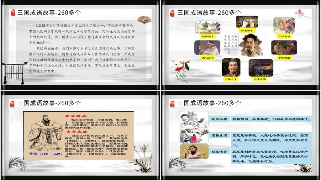 三国演义成语故事PPT模板 三国演义成语故事PPT模板