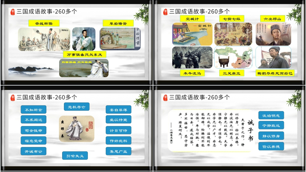 三国演义成语故事PPT模板 三国演义成语故事PPT模板