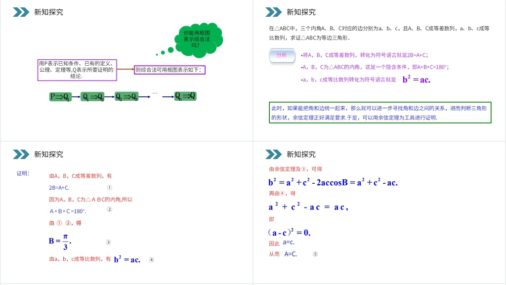 高中数学选修1-2综合分析法PPT课件 高中数学选修1-2综合分析法PPT课件