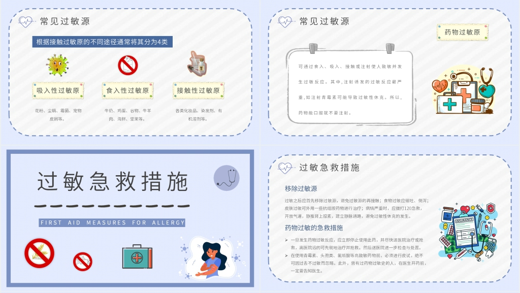 常见过敏科普知识PPT模板 常见过敏科普知识PPT模板